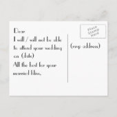  jaren 1920 bruiloft RSVP Briefkaart (Achterkant)
