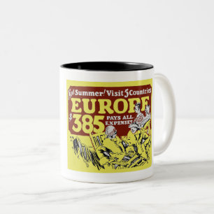  jaren 1920 CRUISE NAAR EUROPA AD Tweekleurige Koffiemok