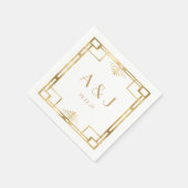  jaren 1920 Deco Lijst Goud Wit Huwelijk Servet (Hoek)