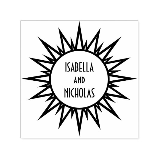  jaren 1920 Elegante Eenvoudige Trouwkoppels Naam Zelfinktende Stempel (Design)