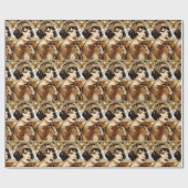 Jaren 1920 flapper girl great gatsby zwart goud br cadeaupapier (Vlak)