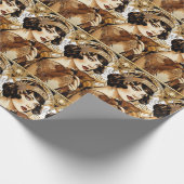 Jaren 1920 flapper girl great gatsby zwart goud br cadeaupapier (Hoek)