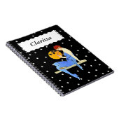  jaren 1920 Flapper Red Hair Stars Moon Pearls Notitieboek (Rechterzijde)