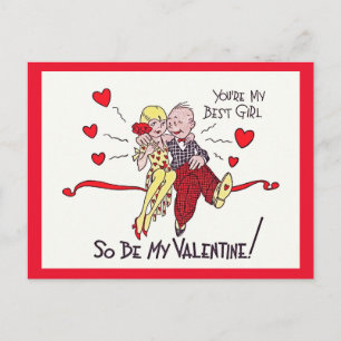  jaren 1920 Flapper Valentijn Briefkaart