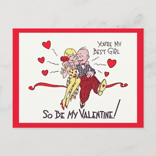 jaren 1920 Flapper Valentijn Briefkaart (Voorkant)