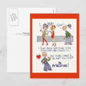 jaren 1920 Flapper Valentijn Briefkaart (Voorkant / Achterkant)