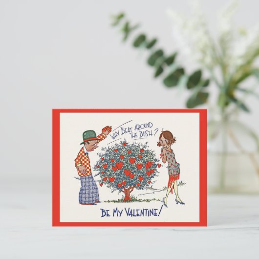  jaren 1920 Flapper Valentijn Briefkaart (Staand voorkant)