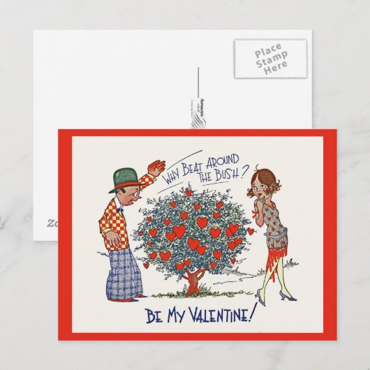  jaren 1920 Flapper Valentijn Briefkaart (Voorkant / Achterkant)