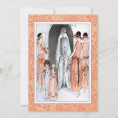  jaren 1920 Illustratie Bruids Party Douche Kaart (Voorkant)