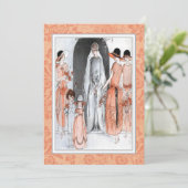  jaren 1920 Illustratie Bruids Party Douche Kaart (Staand voorkant)