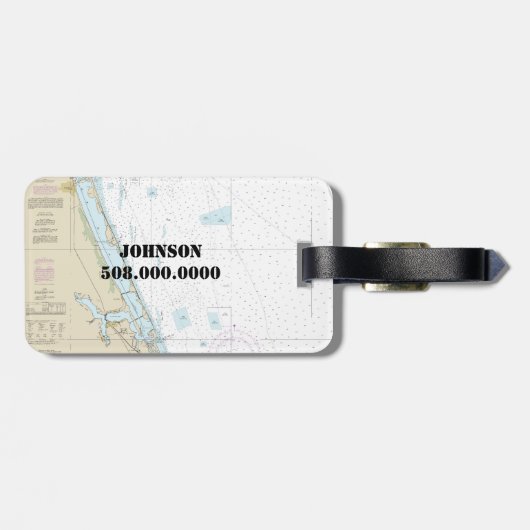  jaren 1920 Nautische kaart Martha's Vineyard Bagagelabel (Achterkant horizontaal)