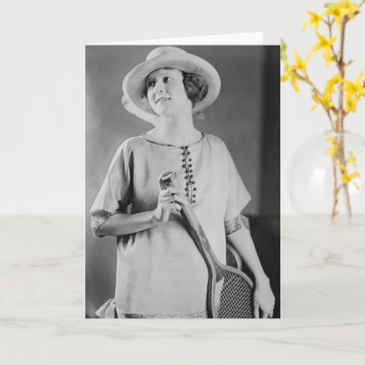  jaren 1920 Tennis Mode Kaart (Gele Bloem)