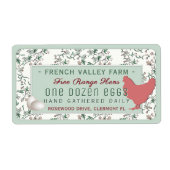  jaren 1930 Botanische Boerderij Design Hen Egg Ca Etiket (Voorkant)