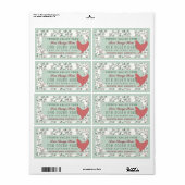  jaren 1930 Botanische Boerderij Design Hen Egg Ca Etiket (Full Sheet)