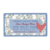  jaren 1930 Botanische Boerderij Design Hen Egg Ca Etiket (Voorkant)
