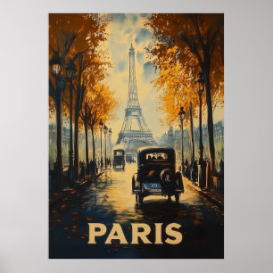 jaren 1930 Parijs Travel Poster Eiffeltoren