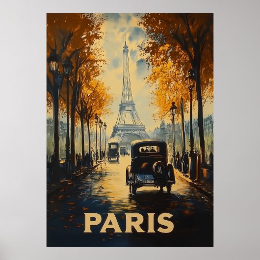 jaren 1930 Parijs Travel Poster Eiffeltoren (Voorkant)