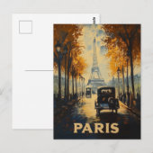  jaren 1930 Parijs Travel Poster Eiffeltoren Briefkaart (Voorkant / Achterkant)
