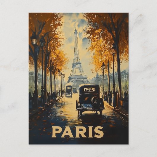  jaren 1930 Parijs Travel Poster Eiffeltoren Briefkaart (Voorkant)