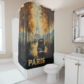  jaren 1930 Parijs Travel Poster Eiffeltoren Douchegordijn (In situ)