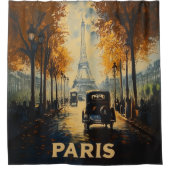 jaren 1930 Parijs Travel Poster Eiffeltoren Douchegordijn (Voorkant)