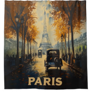 jaren 1930 Parijs Travel Poster Eiffeltoren Douchegordijn