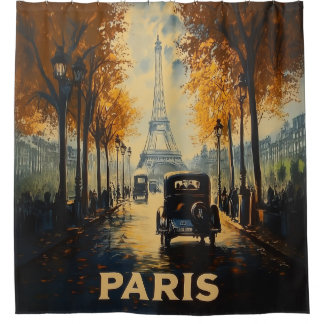  jaren 1930 Parijs Travel Poster Eiffeltoren Douchegordijn