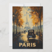 jaren 1930 Parijs Travel Poster Eiffeltoren Kaart (Voorkant)
