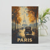  jaren 1930 Parijs Travel Poster Eiffeltoren Kaart (Staand voorkant)