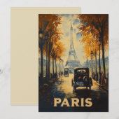  jaren 1930 Parijs Travel Poster Eiffeltoren Kaart (Voorkant / Achterkant)