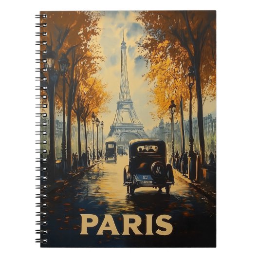 jaren 1930 Parijs Travel Poster Eiffeltoren Notitieboek (Voorkant)