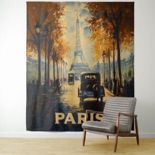 jaren 1930 Parijs Travel Poster Eiffeltoren Wandkleed