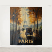jaren 1930 Parijs Travel Poster Eiffeltoren Wandkleed (Voorkant)