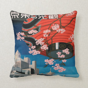 jaren 1930 Tokyo Japan Travel Poster Souvenir Kussen