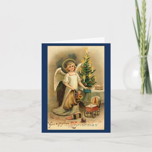  jaren 1940 Christmas Angel Custom Bericht Kaart (Voorkant)