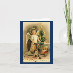  jaren 1940 Christmas Angel Custom Bericht Kaart