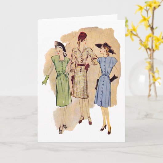  jaren 1940 Mode Kaart (Gele Bloem)