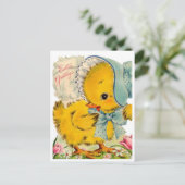  jaren 1940 Pasen Groeten Baby Chick Feestdagenkaart (Staand voorkant)