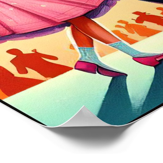  jaren 1950 Dance Party Poster (Hoek)