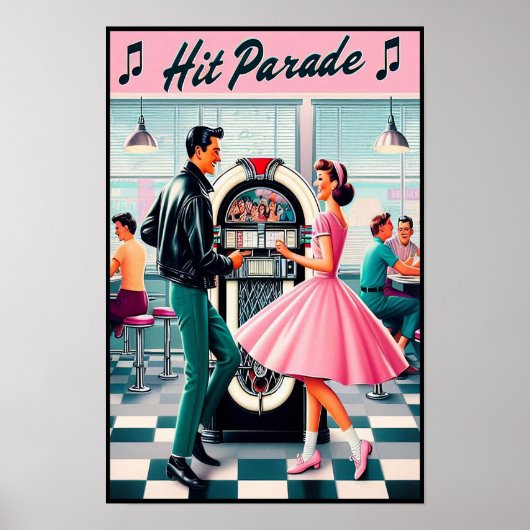  jaren 1950 Dance Party Poster (Voorkant)