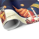  jaren 1950 Feestillustratie Cadeaupapier (Rol Hoek)