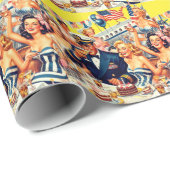  jaren 1950 Feestillustratie Cadeaupapier (Rol Hoek)