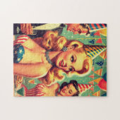  jaren 1950 Feestillustratie Legpuzzel (Horizontaal)