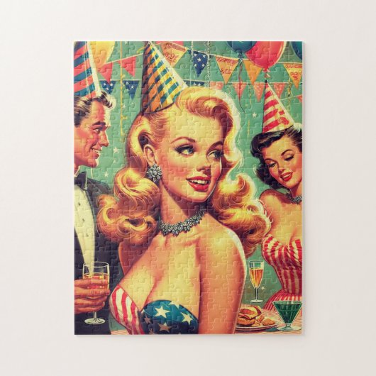 jaren 1950 Feestillustratie Legpuzzel (Verticaal)