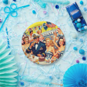  jaren 1950 Feestillustratie Papieren Bordje (Feest)