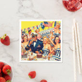  jaren 1950 Feestillustratie Servet (Insitu)