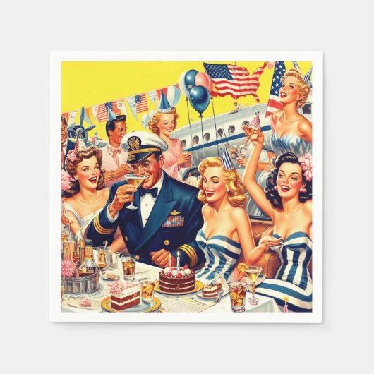  jaren 1950 Feestillustratie Servet (Voorkant)