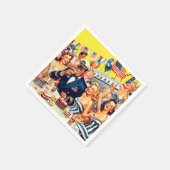  jaren 1950 Feestillustratie Servet (Hoek)