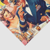 jaren 1950 Feestillustratie Tissuepapier (Detail)