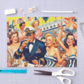  jaren 1950 Feestillustratie Tissuepapier (Craft)